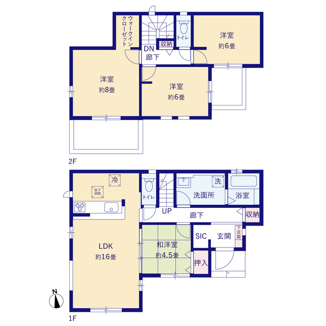 グラファーレ4374千葉市長作台１４期１棟の見取り図