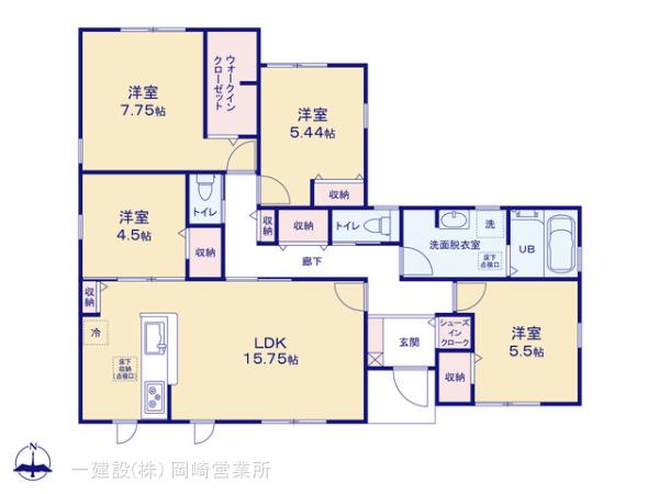 リーブルガーデン豊川第７６御津町御馬東の見取り図