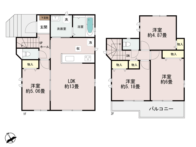 ハートフルタウン川越市砂久保37番の見取り図