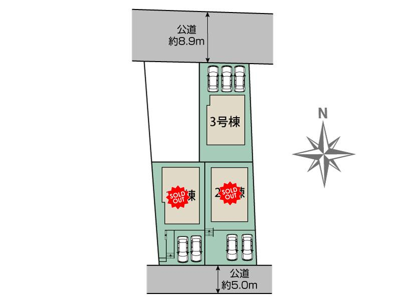 ブルーミングガーデン伊勢原市高森６丁目４棟の見取り図