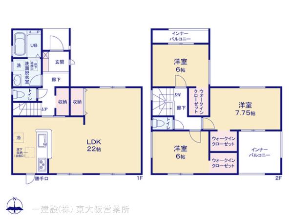 リーブルガーデン御所市南十三３期の見取り図