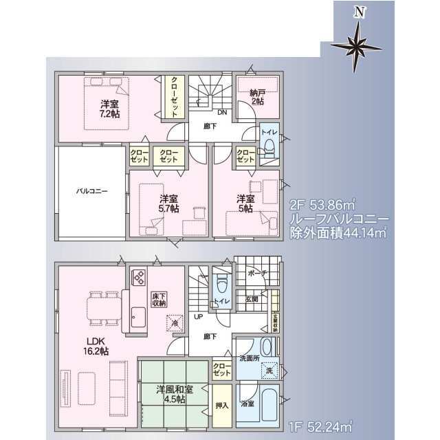 クレイドルガーデン秋田市外旭川八柳 第4の見取り図