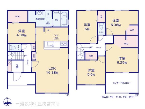 リーブルガーデン蒲郡市三谷二舗５９期の見取り図