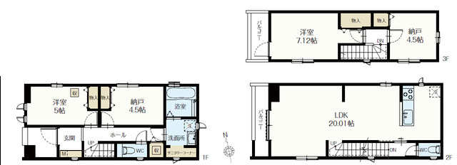 ハートフルタウン江戸川区北小岩3丁目517番の見取り図