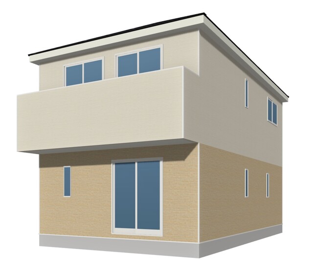 ■2号棟（北東方向）
令和8年1月完成予定♪
※パースはイメージです。実際の色合いと異なる場合がございます。