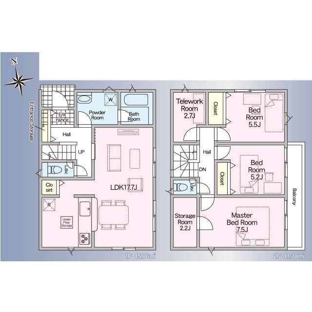 クレイドルガーデン那珂川市恵子 第1の見取り図