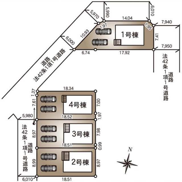 クレイドルガーデン新潟市東区根室新町 第1の見取り図