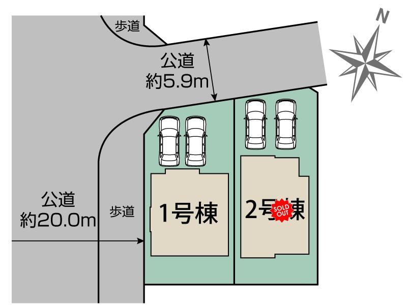 ブルーミングガーデン小郡市三国が丘４丁目２棟の見取り図