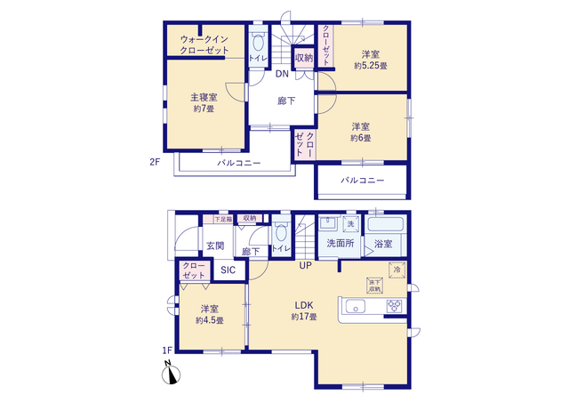 グラファーレうるま市石川４期２棟の見取り図