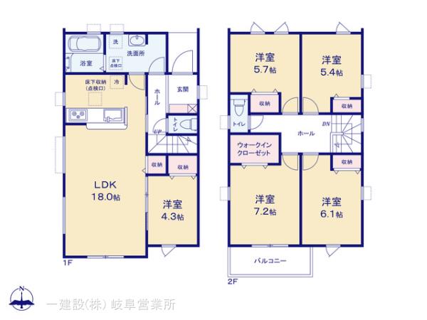 リーブルガーデン北方町北方第３の見取り図
