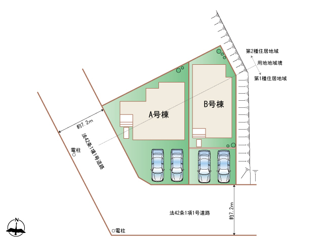ハートフルタウン(東)港区名四町の見取り図