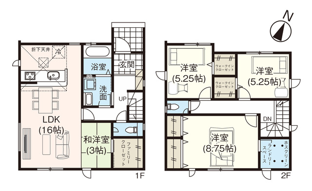 グラファーレ4372新潟市中山２期１棟の見取り図