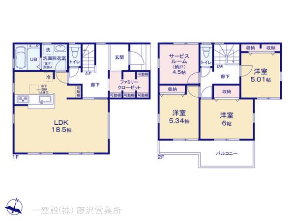 リーブルガーデン藤沢市石川６丁目の見取り図