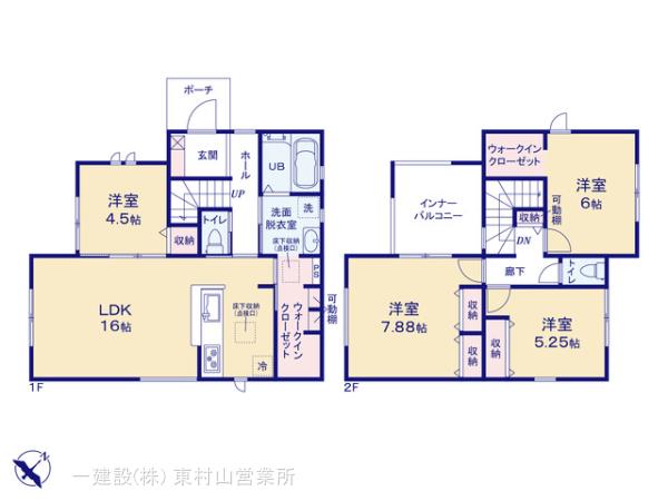 リーブルガーデン所沢市北野の見取り図