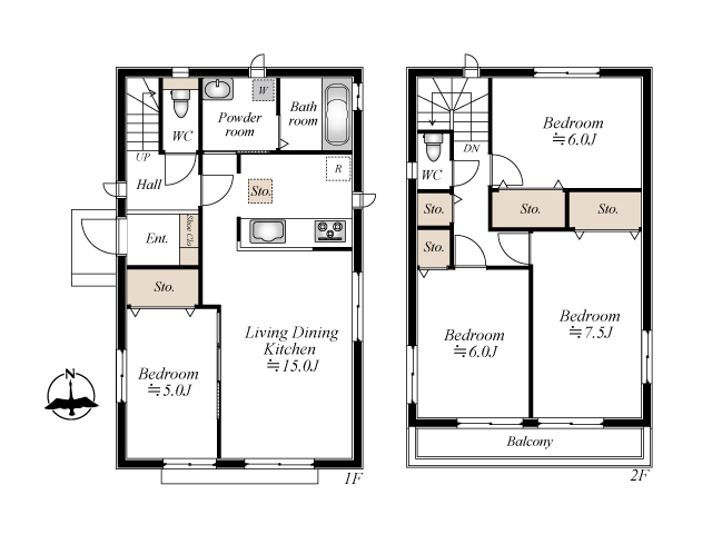 ハートフルタウン萩野町三丁目5番の見取り図