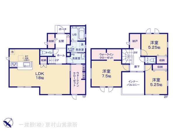 リーブルガーデン所沢市北野南第２の見取り図