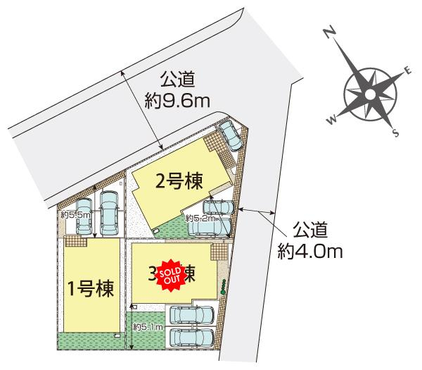 ブルーミングガーデン平塚市東真土２丁目３棟の見取り図