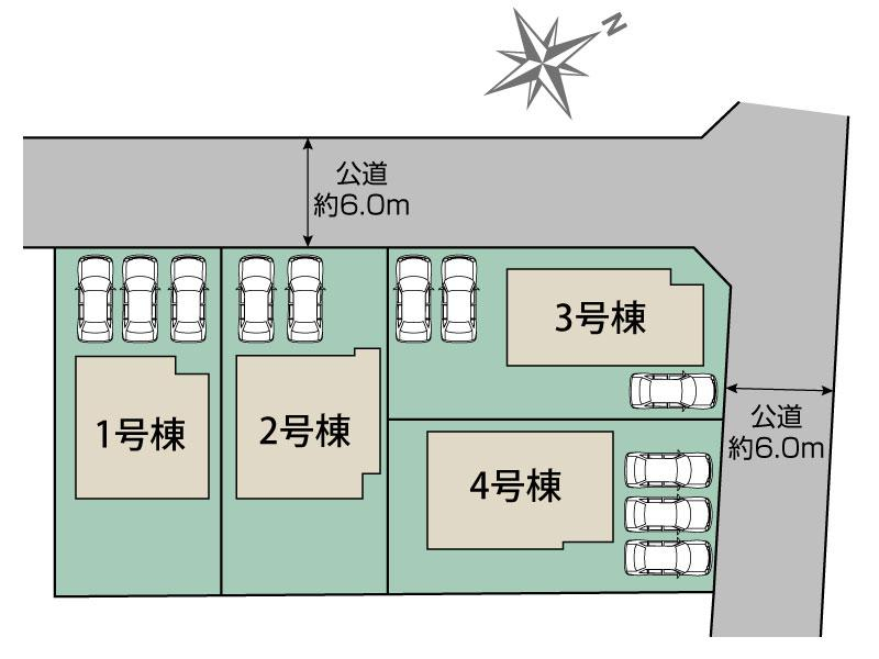 ブルーミングガーデン鶴ヶ島市羽折町４棟の見取り図