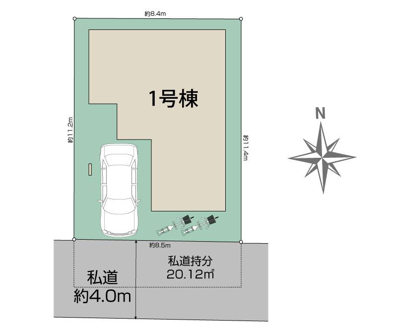藤井寺市小山7丁目1区画 区画図