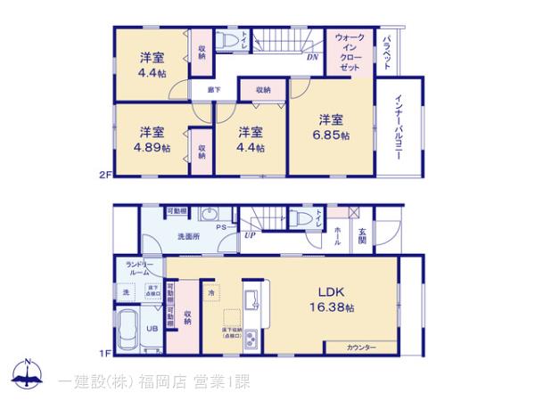リーブルガーデン福津市西福間３丁目の見取り図