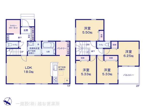 リーブルガーデン越谷市東越谷第８の見取り図
