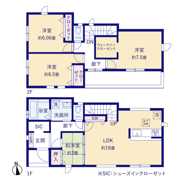 グラファーレ4324三郷市鷹野１１期１棟の見取り図