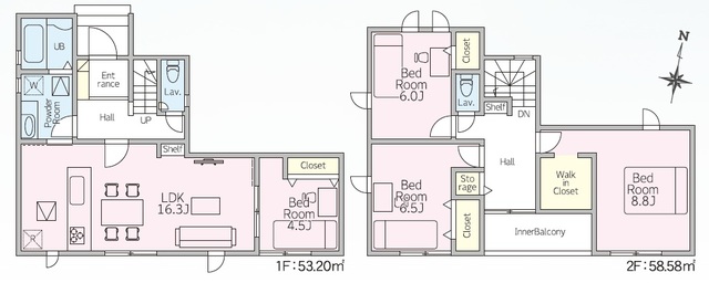 リナージュ前橋市六供町一丁目０１期の見取り図