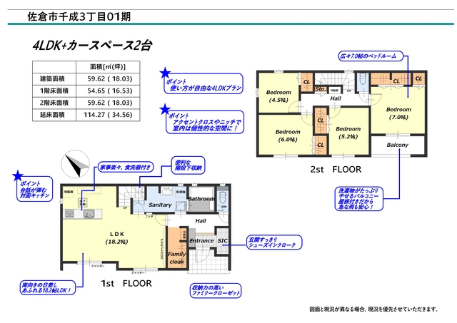 リナージュ佐倉市千成３丁目０１期の見取り図