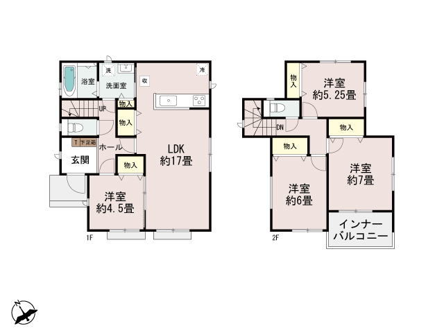 ハートフルタウン高崎市石原町519番の見取り図