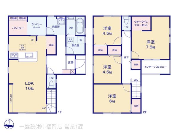 リーブルガーデン篠栗町田中第三の見取り図