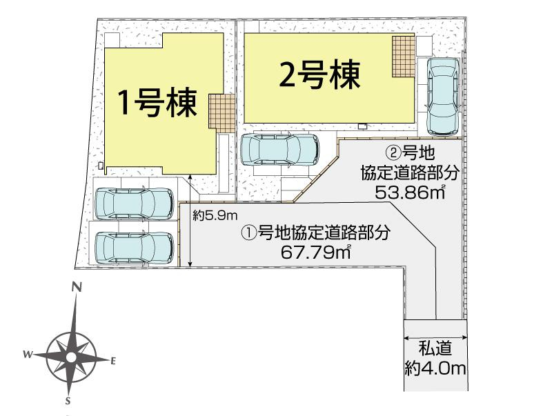 ブルーミングガーデン岡山市北区大安寺中町２棟の見取り図