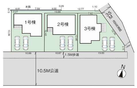 グラファーレ4360倉敷市中庄団地３棟の見取り図