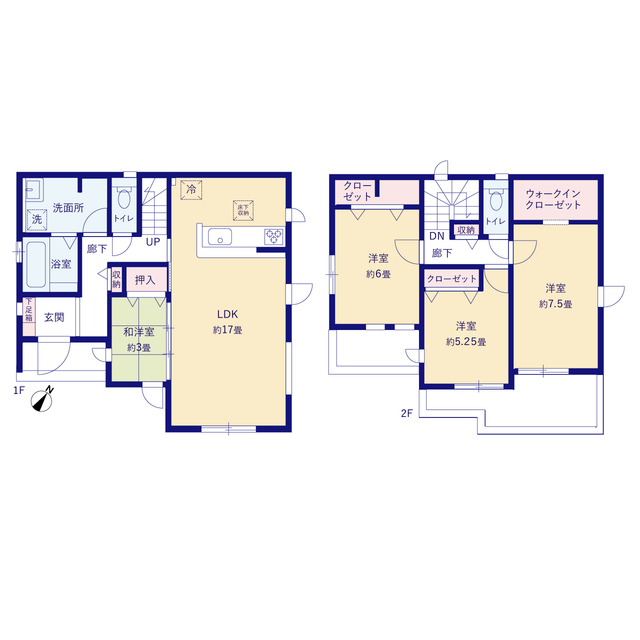 グラファーレ4348越谷市東大沢１１期１棟の見取り図