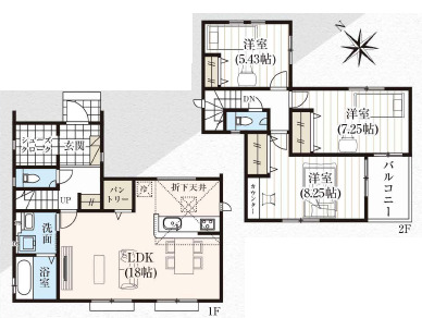 グラファーレ4382坂戸市にっさい花みず木１１期５棟の見取り図