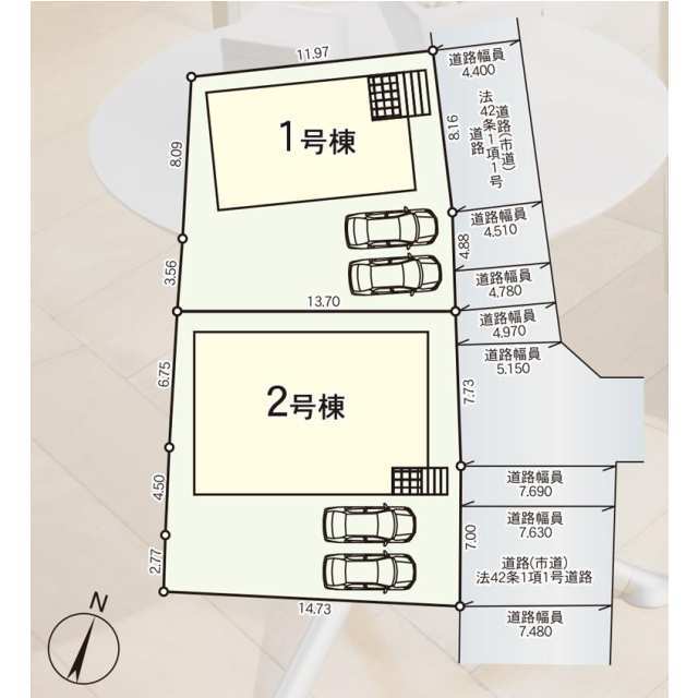クレイドルガーデン大牟田市唐船 第2の見取り図