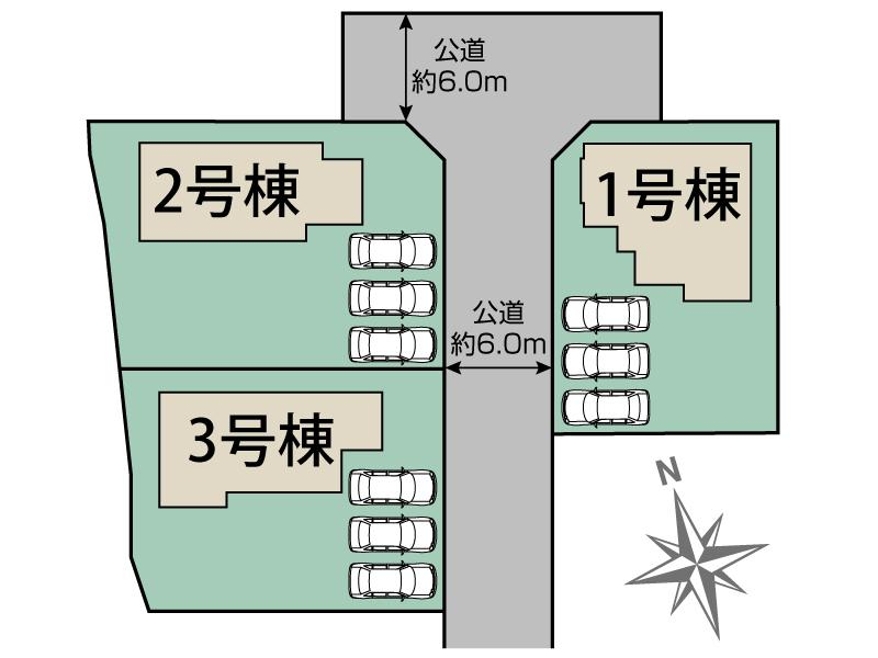 ブルーミングガーデン甲府市羽黒町３棟の見取り図