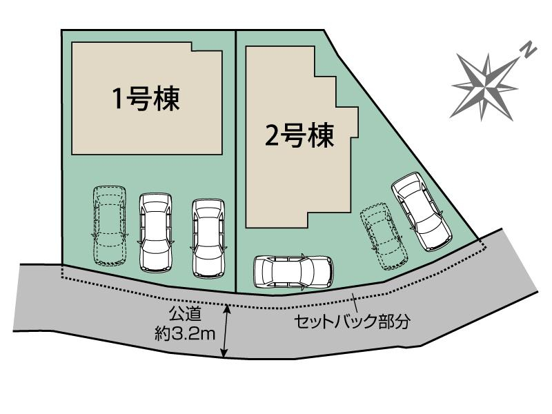 ブルーミングガーデン熊本市北区龍田７丁目２棟の見取り図
