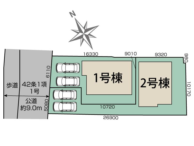 ブルーミングガーデン乙訓郡大山崎町大山崎堀尻２棟の見取り図