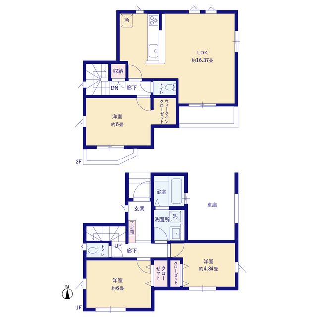 グラファーレ4358草加市谷塚上町７期１棟の見取り図