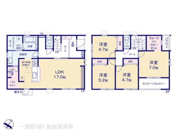 リーブルガーデン筑後市長浜第四の見取り図
