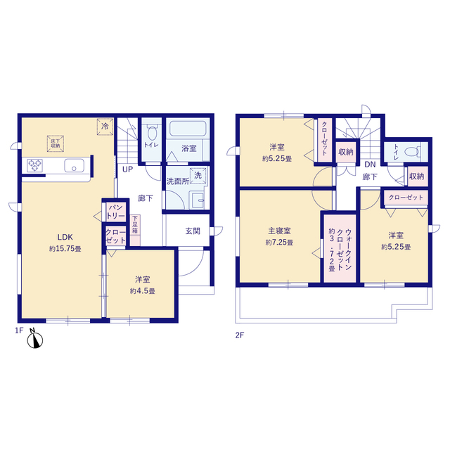 グラファーレ豊田市美里２期２棟の見取り図