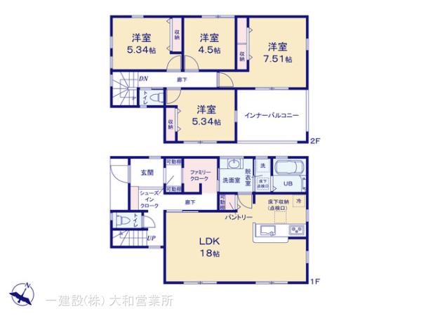 リーブルガーデン瀬谷区下瀬谷３丁目の見取り図