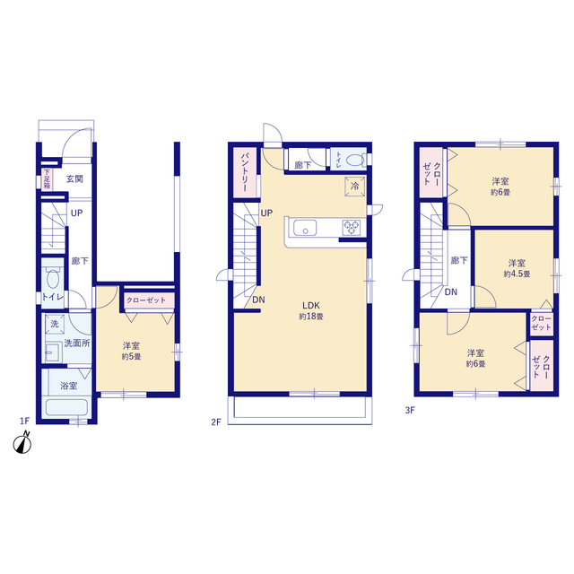 グラファーレ4344横須賀市舟倉２期１棟の見取り図