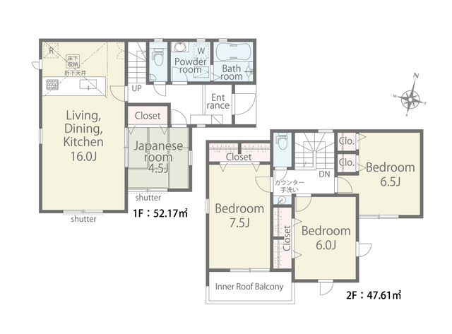 リナージュ宇治市神明石塚０１期の見取り図