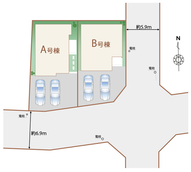ハートフルタウン宮城野区新田4丁目120番の見取り図