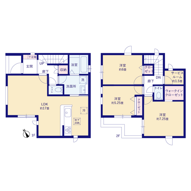 グラファーレ4374上尾市上２９期２棟の見取り図