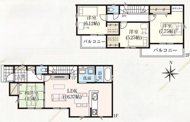グラファーレ4319草加市稲荷１２期２棟の見取り図