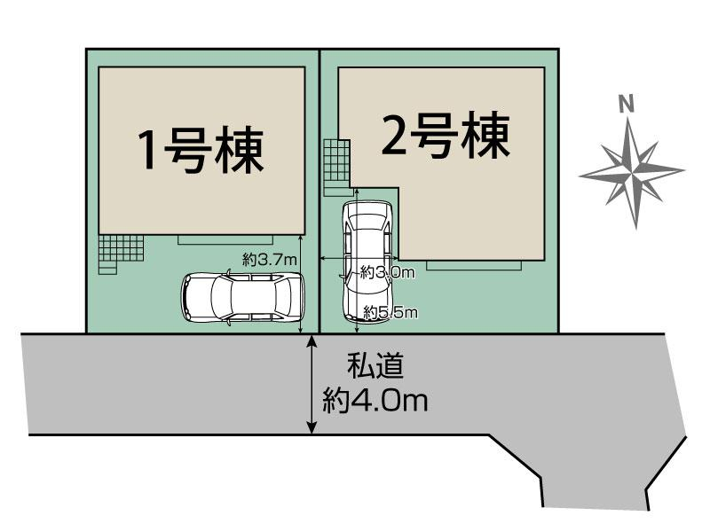 ブルーミングガーデン船橋市松が丘３丁目２棟の見取り図