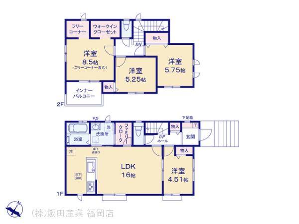 ハートフルタウン東区土井4丁目722番の見取り図