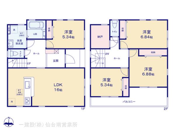 リーブルガーデン亘理町北新町１期の見取り図